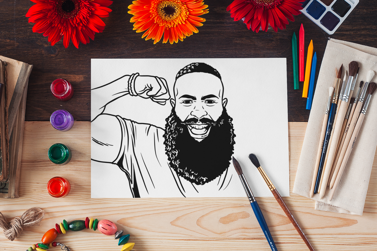 Strong Man Outline