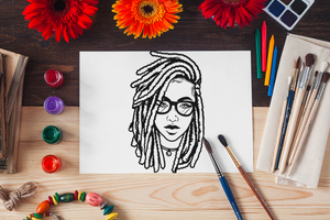 Woman w/ Locs Outline